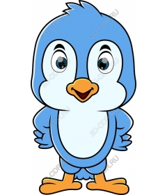  Blue cartoon bird
