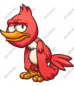  Bright animated red bird