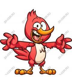 Funny cartoon bird