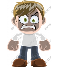  Angry cartoon boy