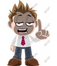  Adorable cartoon character with a raised finger