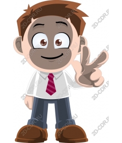 Funny cartoon character with a peace sign