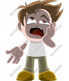  Frustrated cartoon boy