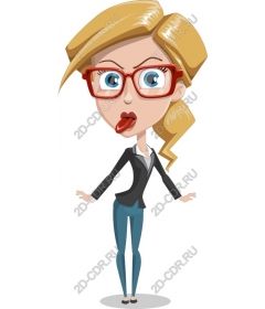 Daring woman with glasses
