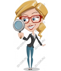  Confident woman with a magnifying glass
