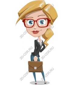  Cartoon professional business lady