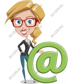  Стильная бизнес-леди с символом «@»
