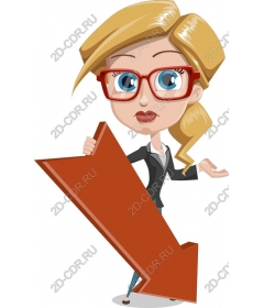 Businesswoman down Arrow
