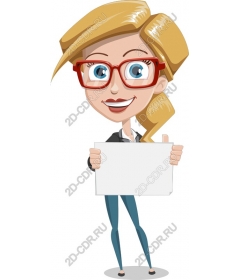 Professional woman holding a blank sign