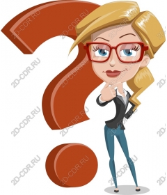  Curious woman with question mark