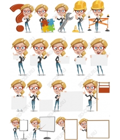 Professional set of characters
