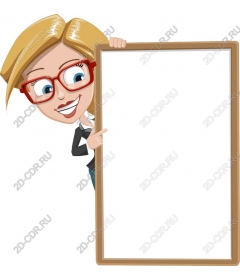 Cheerful woman holding a blank sign