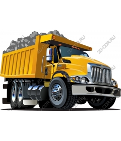 Yellow dump truck