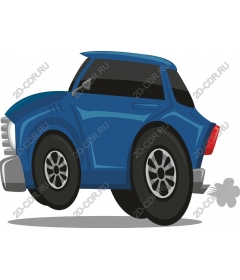  Blue cartoon car