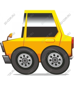 Cheerful yellow car