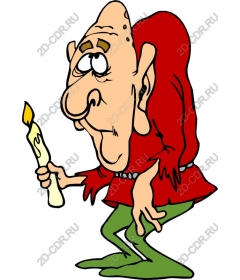  Bizarre cartoon character with a candle