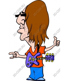 Playful rock guitarist