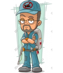  Cartoon "Technician pest control"