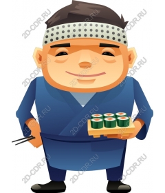 Funny sushi chef