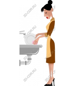  Charming kitchen: woman washing dishes