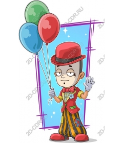 Happy clown with balloons