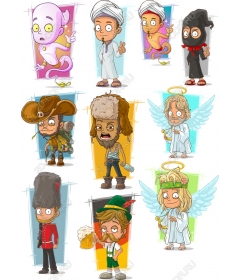 A set of whimsical characters - set