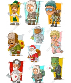 A set of whimsical characters-cliparts