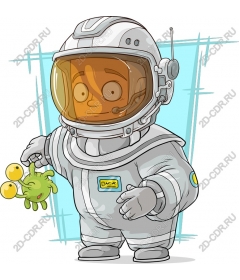  Charming astronaut with an alien