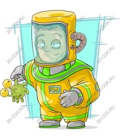 Space scientist with an alien companion