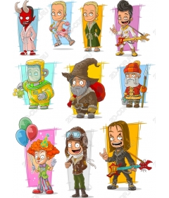 Set of cartoon characters