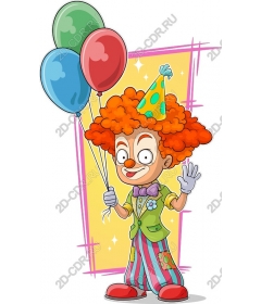 Happy clown with balloons