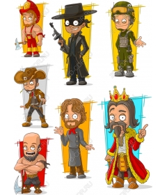 Set of cartoon characters
