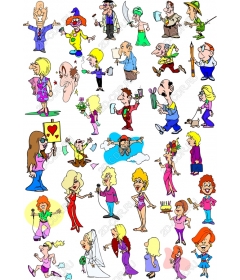 Set of clipart with cartoon characters - Bright kit