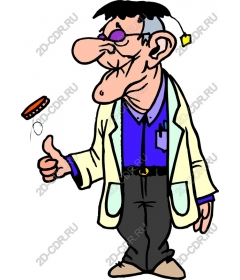  Cartoon "Strange scientist"