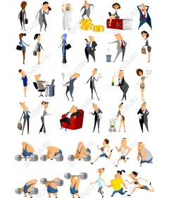 Set of clip art characters