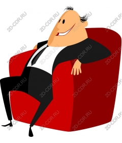  Confident businessman in a red armchair