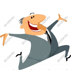 Dynamic, Joyful Businessman