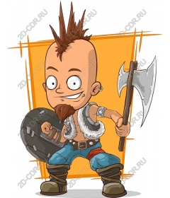  Bizarre cartoon warrior