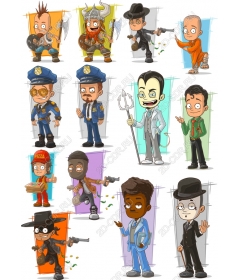 Eclectic mix of characters - 12 unique clipart