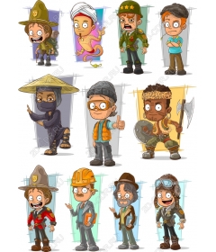 Set of clip art to study characters - cartoon Characters