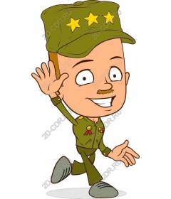 Funny military cartoon character