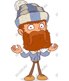  Cozy bearded cartoon character
