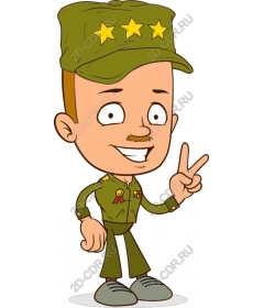 Funny cartoon soldiers