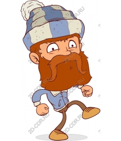 Quirky character with a beard and a cap
