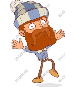  Bizarre cartoon bearded man