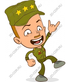 Funny cartoon soldiers
