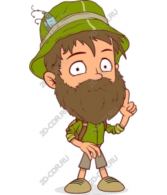 Quaint fishing character