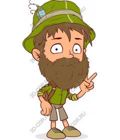 Playful cartoon adventurer