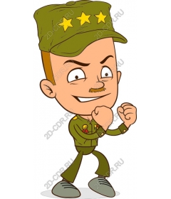 Мультяшный военный офицер
