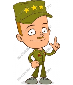 Cheerful character of a military officer